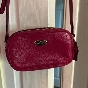 Coach Magenta Crossbody Bag double zipper
